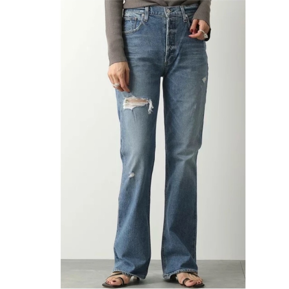 Citizens of Humanity Libby High Rise Vintage Bootcut Jeans Distressed Denim 24